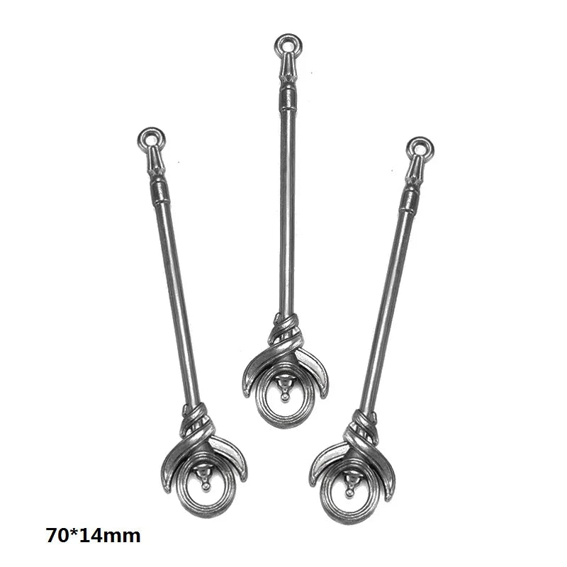 A set of 16 gun-shaped charms for DIY jewelry making in mixed styles.