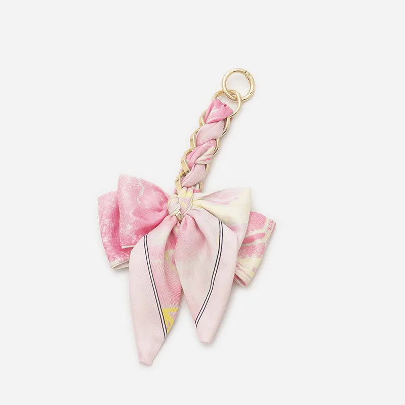 Elegant Bow Chain Bag Strap with Hanging Charm