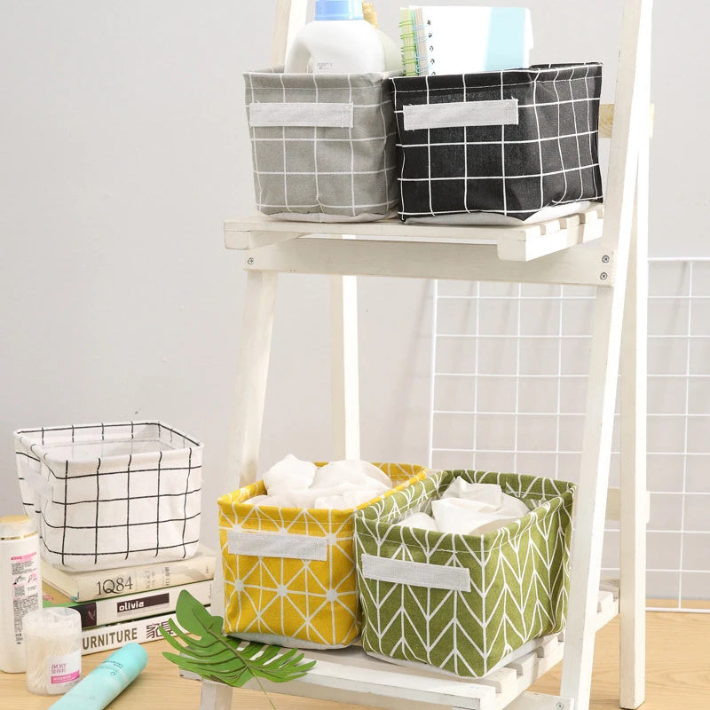 Foldable Canvas Storage Basket with Handles