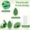 Green adhesive clips shaped like leaves used to attach climbing vines or plants