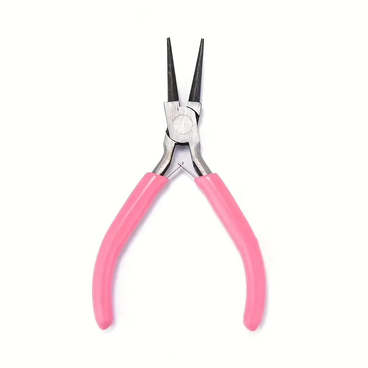 Pink Jewelry Pliers Tool Kit with Needle, Round Wire Cutter, and Curved Nose Pliers