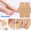 Instructions showing how to apply nail repair patches for fungus and ingrown toenails on the foot.