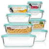 8-Piece Borosilicate Glass Food Storage Set with Leak-Proof Lids