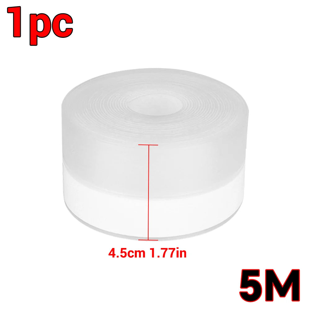 One roll of white silicone weather stripping seal tape, 4.5cm long.
