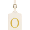 Personalized Embroidered Leather Luggage Tag with Letter Initial
