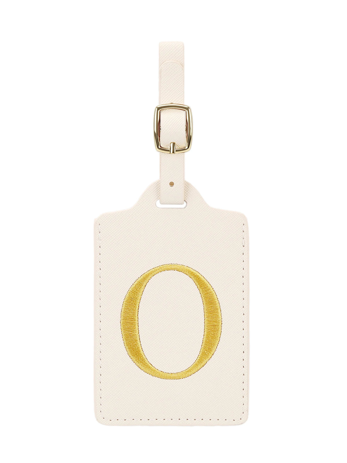 Personalized Embroidered Leather Luggage Tag with Letter Initial
