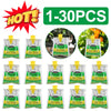 A set of 1 to 30 disposable hanging fly trap bags with bait for outdoor insect catching