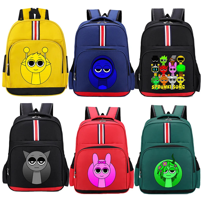 Sprunki Cartoon Backpack – Large Capacity Rucksack for Teens and Adults