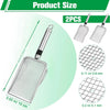 Two stainless steel mesh sieves with handles, showing various sizes and mesh patterns.