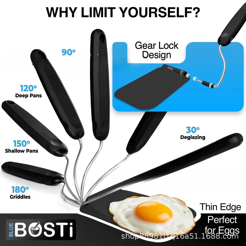 Adjustable-Angle Silicone Spatula Turner