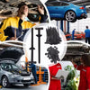 A person is working on a car, surrounded by tools and parts for self-locking nylon cable tie buckles.