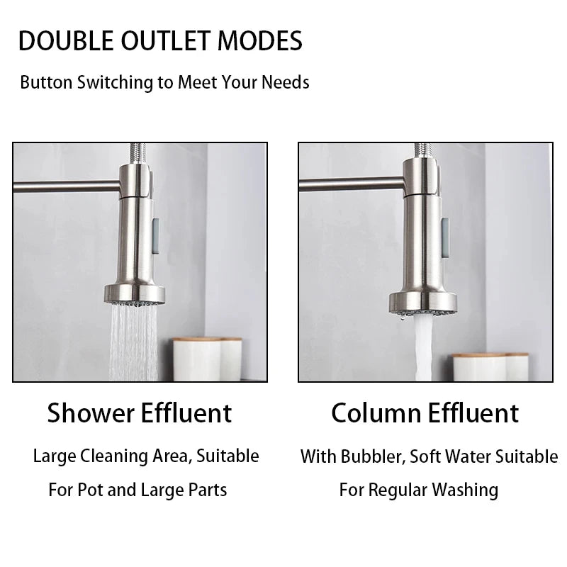 Matte Black Pull-Down Kitchen Faucet with Dual-Mode Spray Head