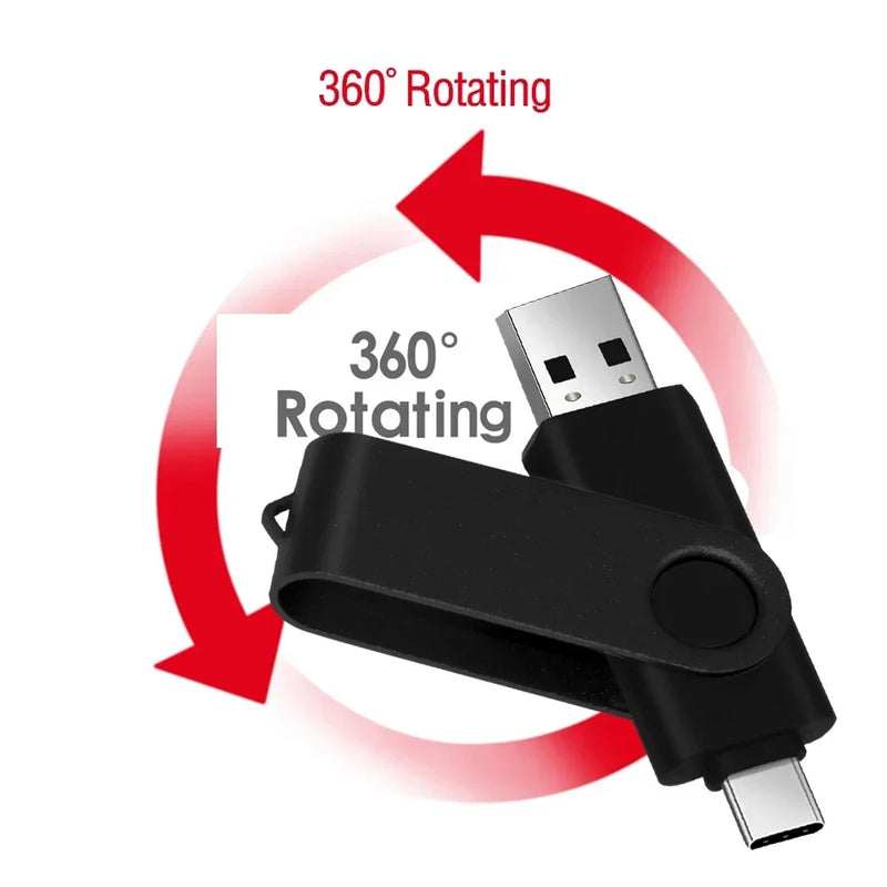 Dual-Interface USB Flash Drive with Type-C and Standard USB