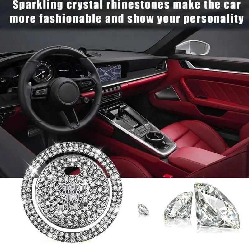 Crystal Rhinestone Car Start Button Cover