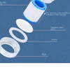 Diagram showing the installation sequence for a faucet filter element, including a filter, stainless steel panel, washer, and