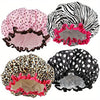 Leopard Print Double-Layer Shower Cap – Waterproof & Reusable