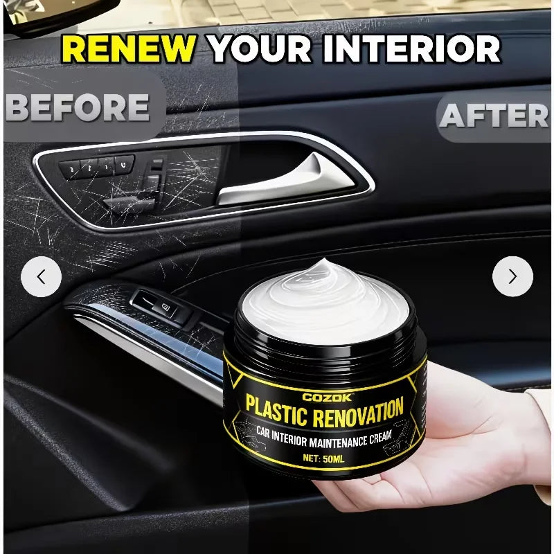 Kunststoff-Pflegecreme für das Fahrzeuginterieur