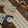 Boho Farmhouse Linen Table Runner with Macrame Fringe