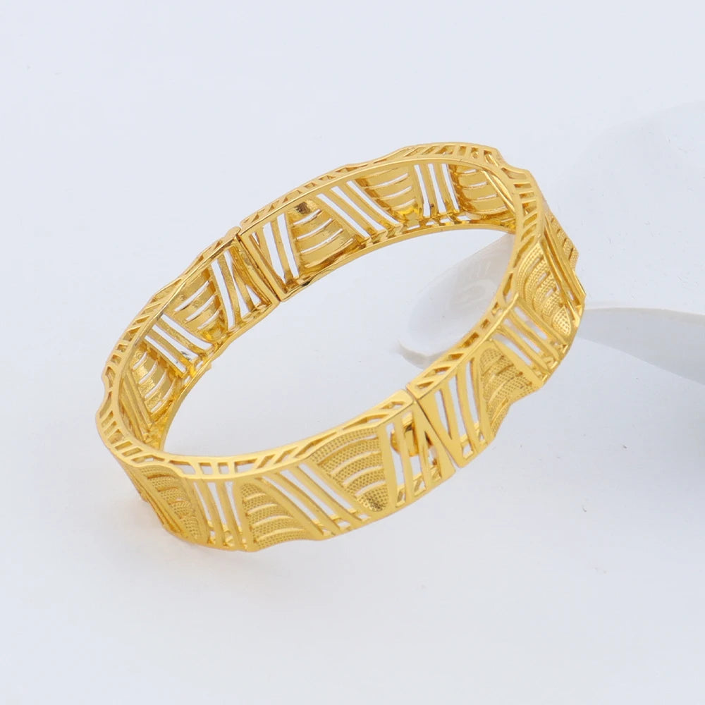 Gold Plated Hollow Bangles for Women