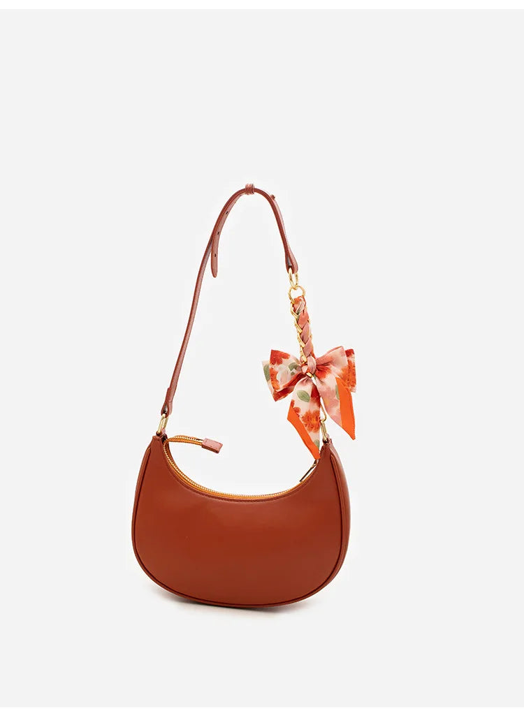 Elegant Bow Chain Bag Strap with Hanging Charm