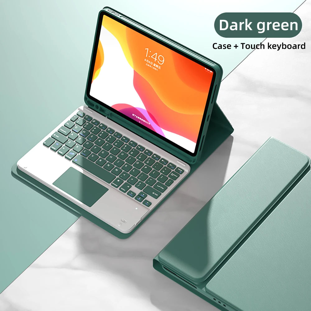 iPad Keyboard Case with Detachable Bluetooth Keyboard and Mouse