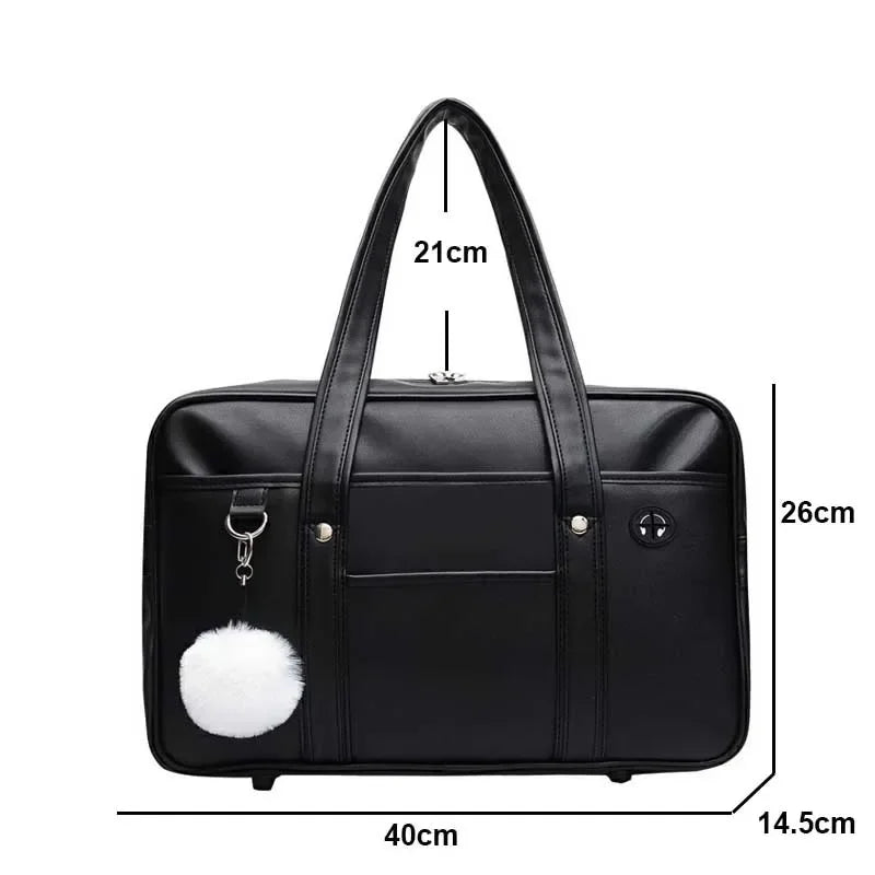 Japanese Preppy PU Leather Shoulder Bag