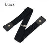 Black no-buckle stretch elastic belt for men and women