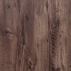 Close-up view of dark brown wood grain flooring tiles with visible texture and natural imperfections.