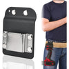 A black clip-on tool belt holster for drills and power tools is shown against a white background.