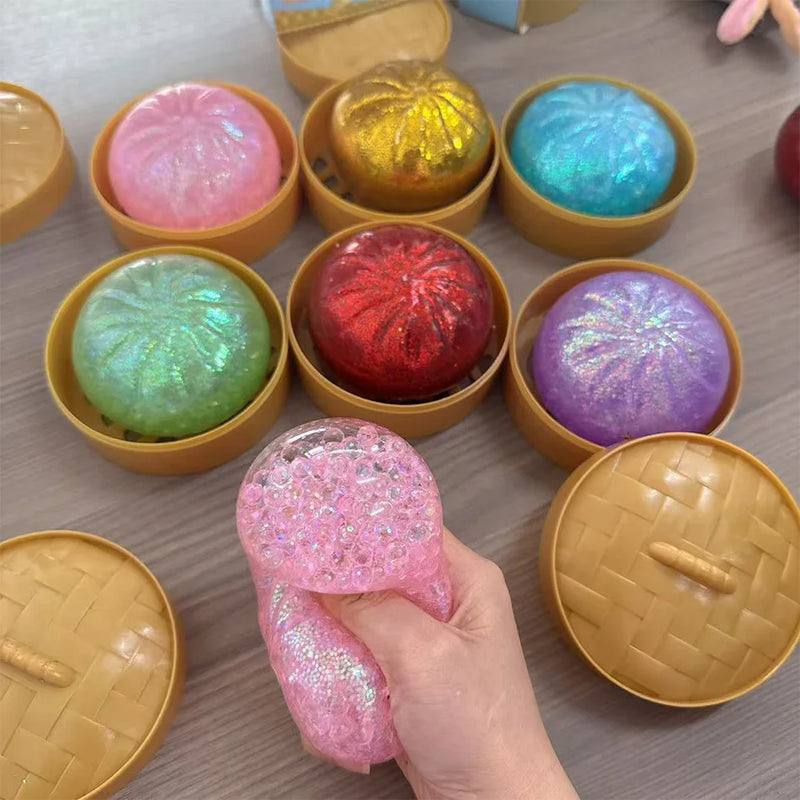 Juguete Antiestrés Squishy de Dumpling con Purpurina