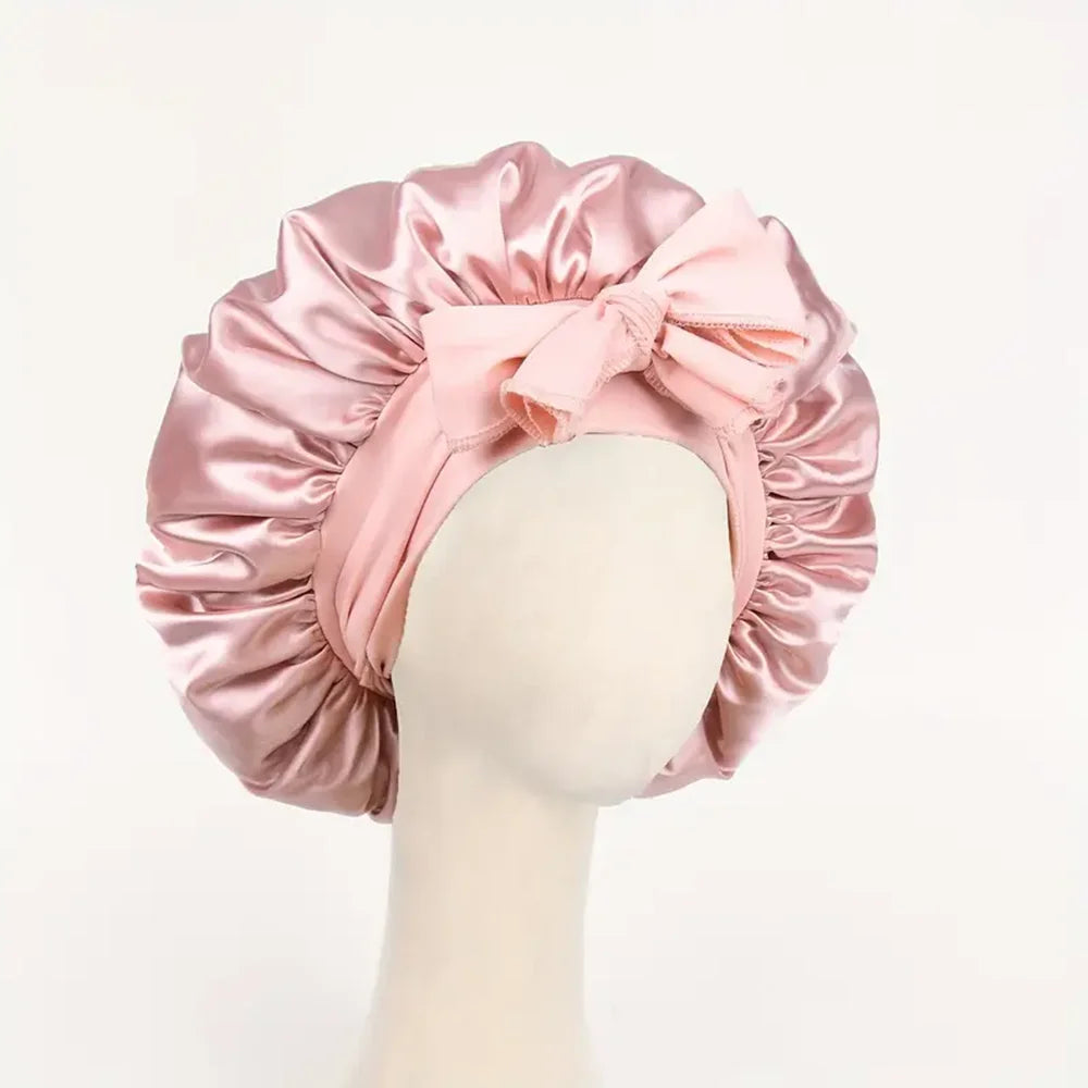 Adjustable Satin Sleep Bonnet with Tie Band