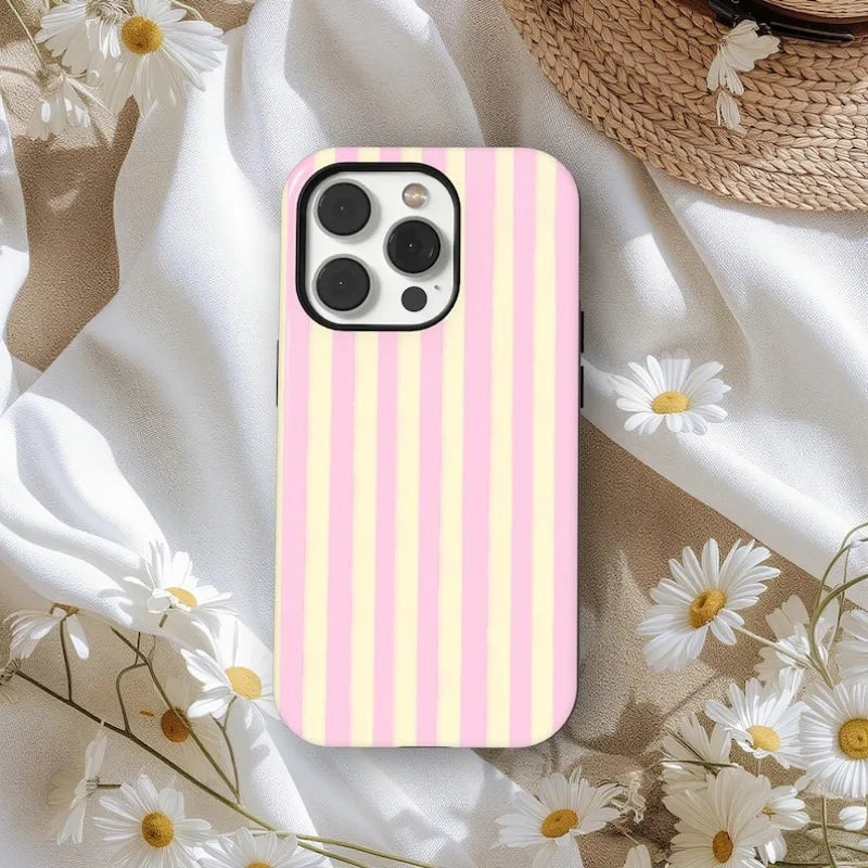 Striped Magnetic Phone Case with Dual-Layer Protection