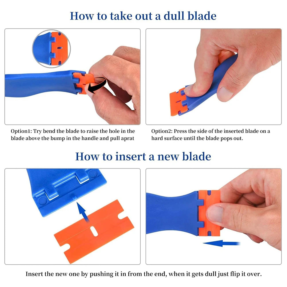Plastic Razor Blade Scraper for Sticker & Label Removal