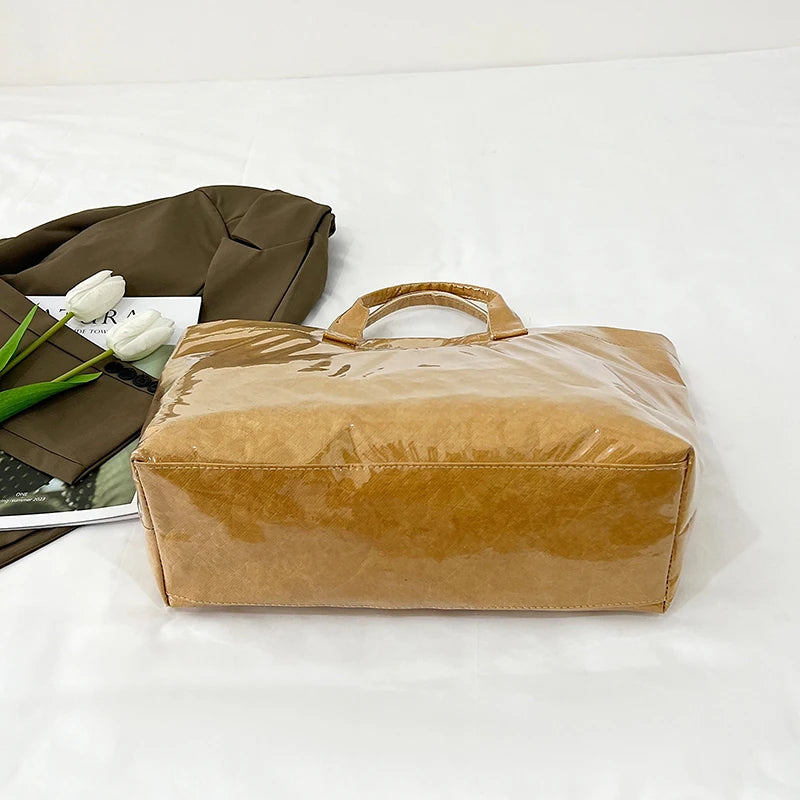 Clear PVC Tote Bag with Letter Print