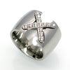 Gold Pave CZ Cross Ring