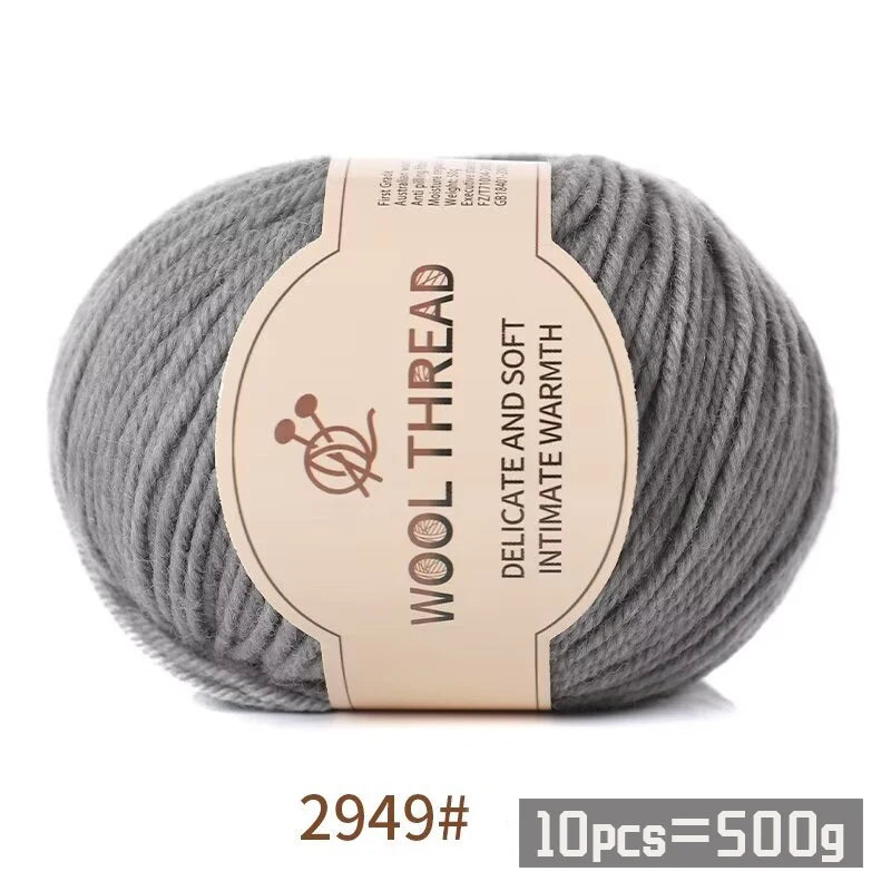 Combed Alpaca Blend Yarn for Hand Knitting – 10-Pack Wool Balls