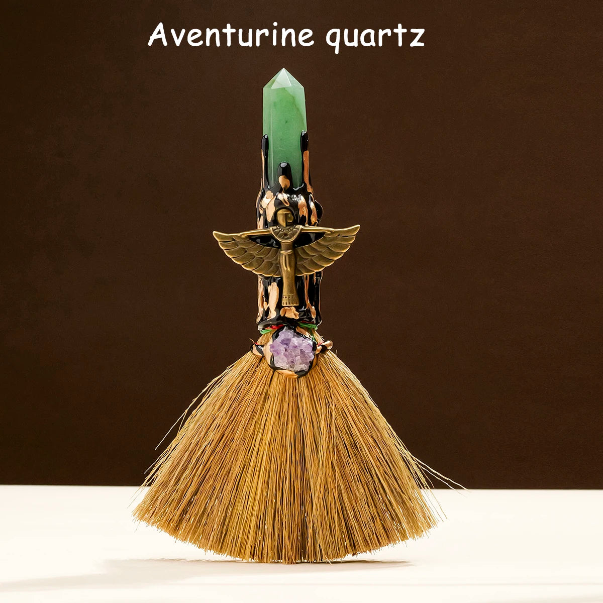 Natural Crystal Witch Broom for Cleansing and Feng Shui