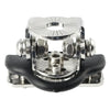 A pair of universal stainless steel LED work light mounting brackets with a circular lens and clamping mechanism.