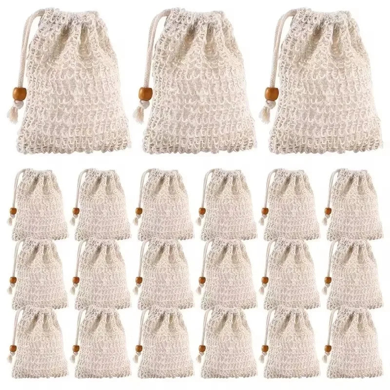 Natural Sisal Soap Saver Bag with Exfoliating Mesh