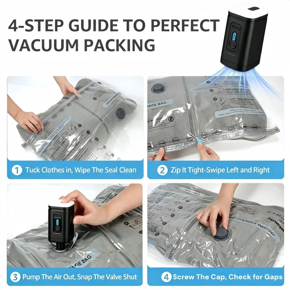 Reusable Vacuum Storage Bags for Travel and Wardrobe Organization