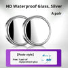 A pair of silver HD waterproof glass mirrors for car rearview