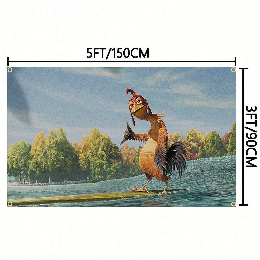 Chicken Joe Surfing Tapestry Wall Hanging