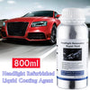 A bottle of Headlight Refurbished Liquid Coating Agent next to a red Audi car, showing headlight repair fluid for restoration