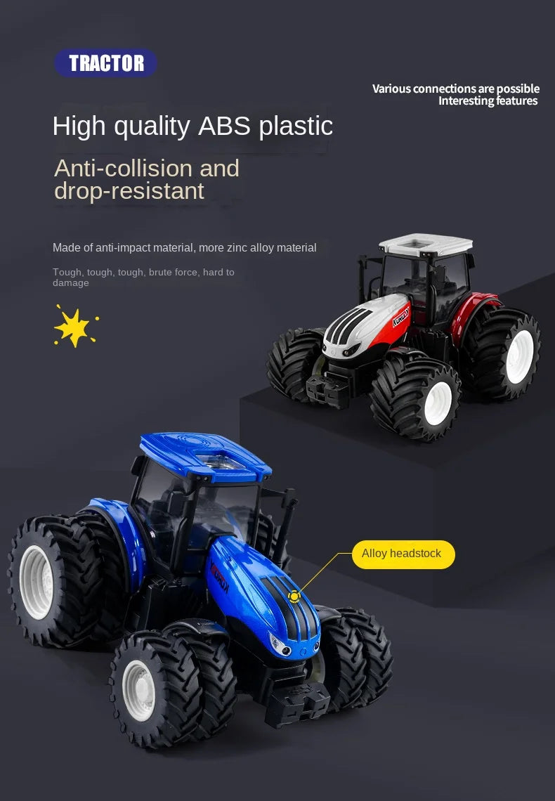 Remote-Controlled Farm Tractor Toy with Realistic Engineering Details
