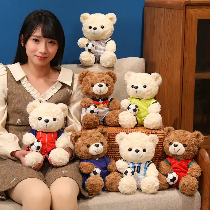 Kawaii Football Bear Plush Toy