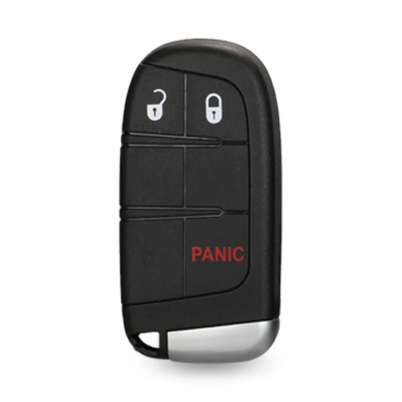 Black replacement key fob shell with two lock icons and a panic button.