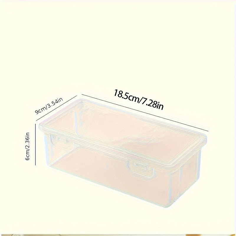 Large Clear Plastic Storage Box with Hinged Lid – 12L, 21 x 14 x 8 cm, Office & Jewelry Organizer