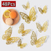 3D Rose Gold Butterfly Wall Decals for Home Decor