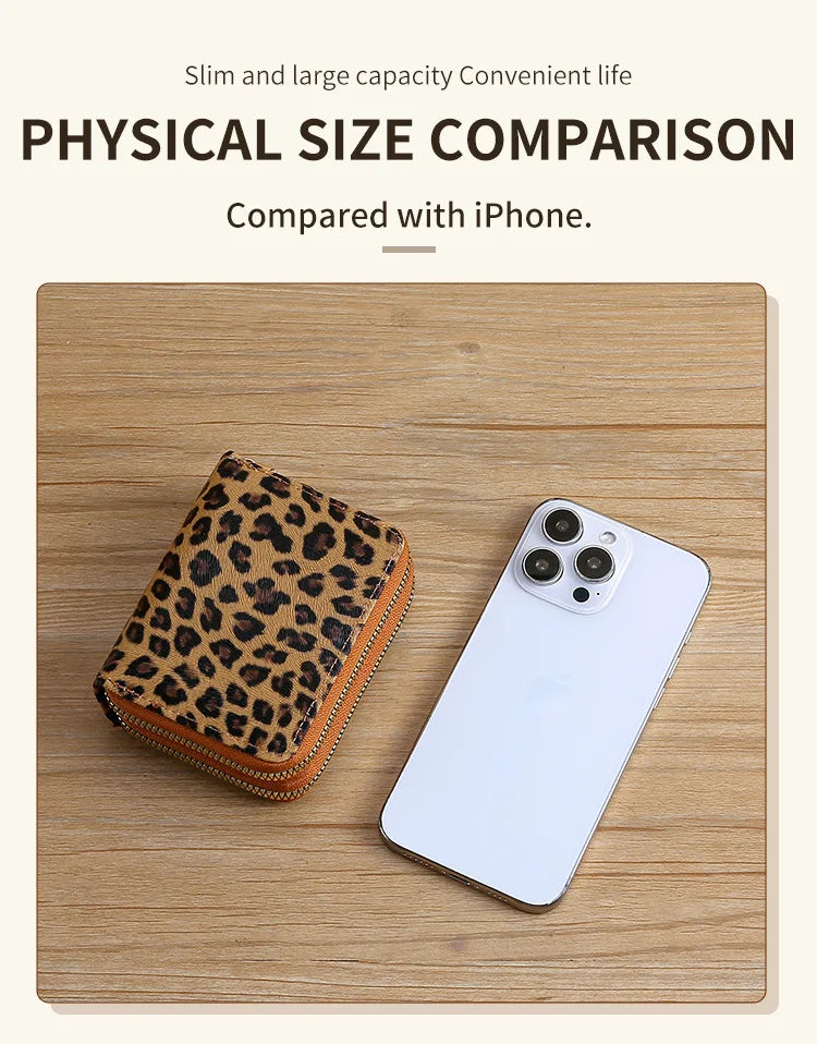 Leopard Print RFID Blocking Compact Wallet