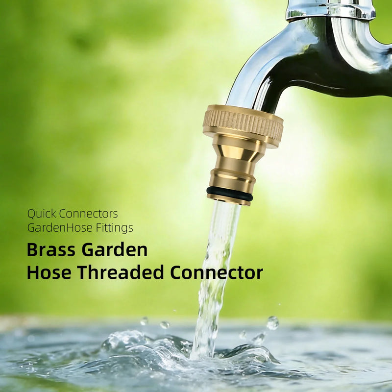 Brass Garden Hose Quick Connectors (2-Pack)